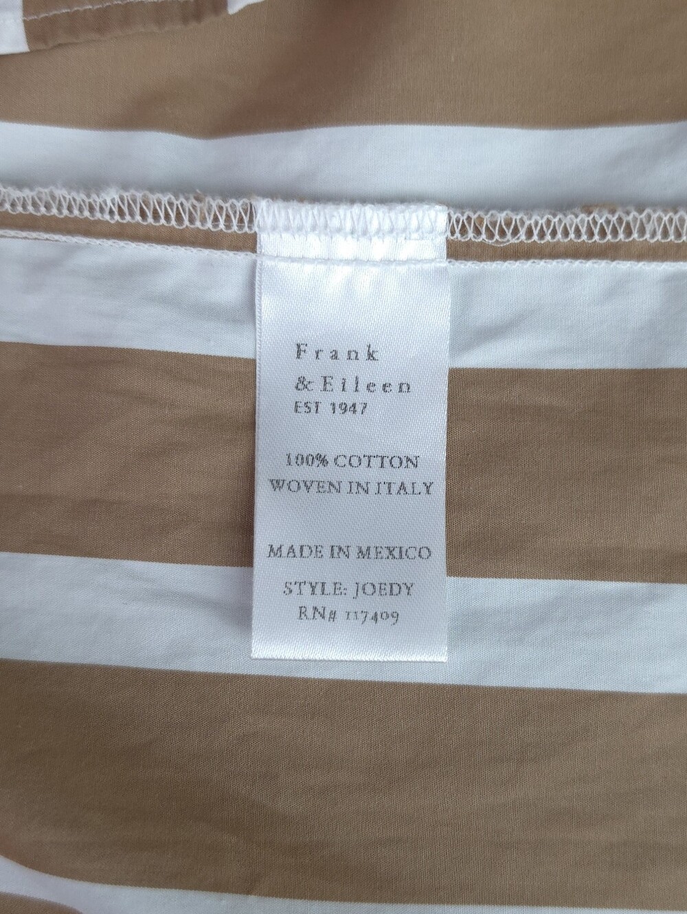 Frank & Eileen Joedy‎ Button Up Shirt in Camel Stripe - Picture 6 of 11